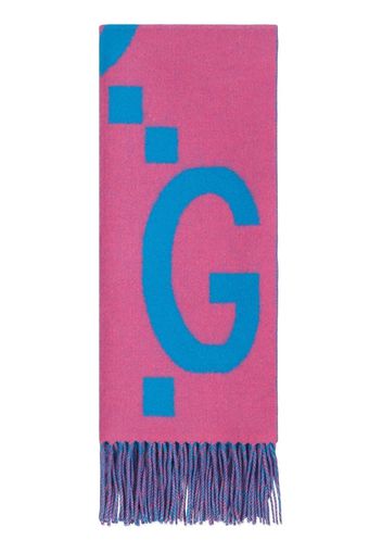 Gucci Jumbo GG wool jacquard scarf - Blue