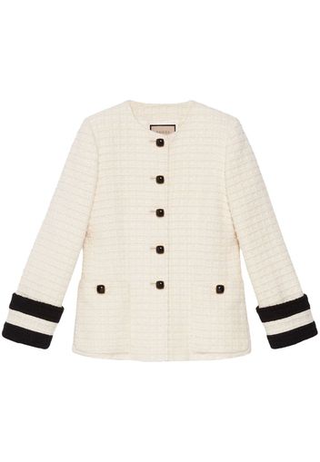 Gucci button-up tweed jacket - White