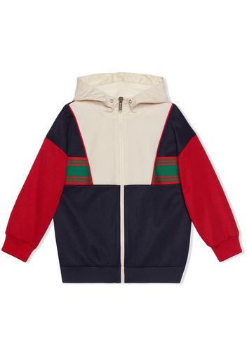 Gucci Kids logo-jacquard hooded jacket - Blue