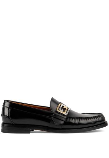 Gucci logo-plaque leather loafers - Black