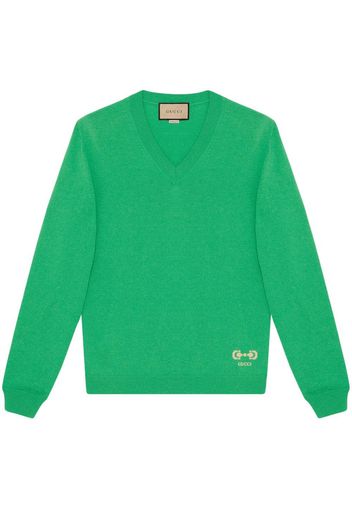 Gucci V-neck knitted jumper - Green