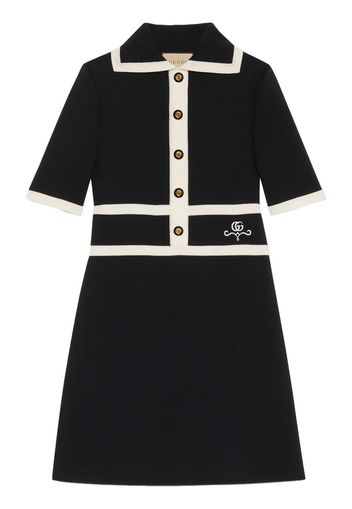 Gucci collared contrast-trim dress - Black