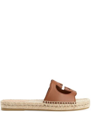 Gucci Interlocking G cut-out sandals - Brown