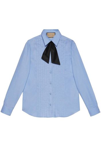 Gucci oxford cotton pleated shirt - Blue