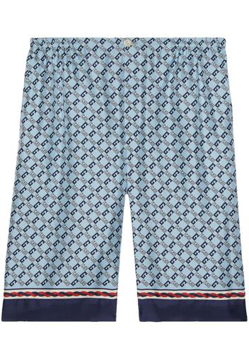 Gucci Geometric Square G silk shorts - Blue