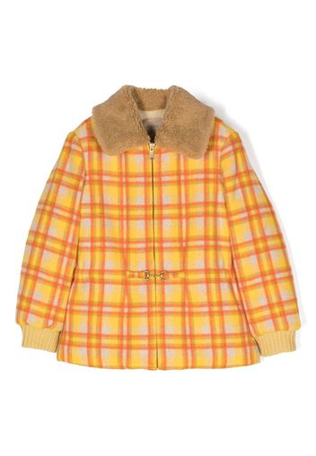 Gucci Kids checkered wool bomber jacket - Yellow