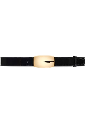 Gucci rectangular G buckle leather belt - Black