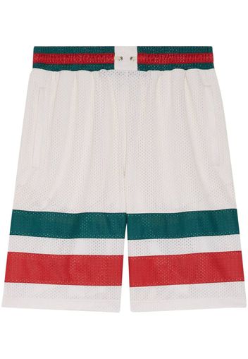 Gucci signature GG mesh bermuda shorts - White