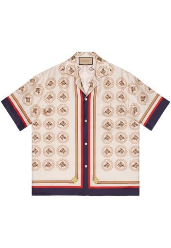 Gucci graphic-print silk shirt - 9130 Bianco