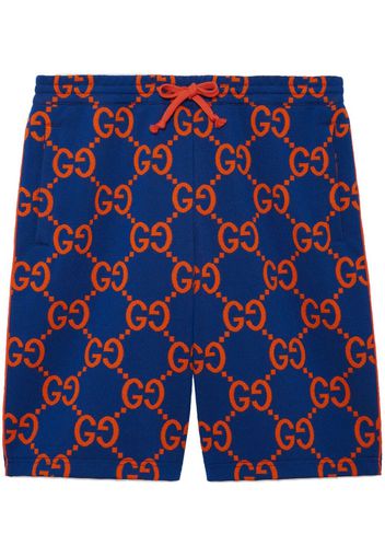 Gucci jacquard-logo cotton shorts - Blue