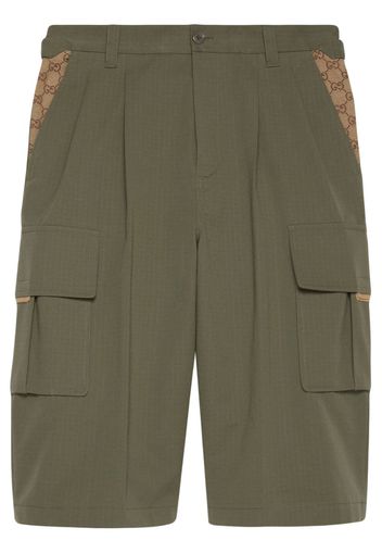 Gucci GG canvas-panel cargo shorts - Green