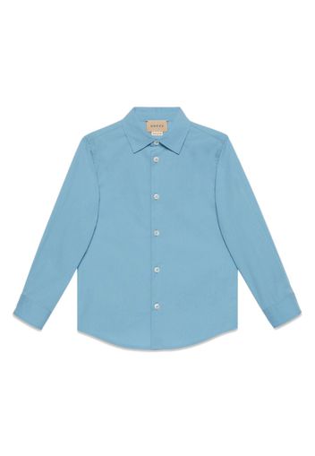 Gucci Kids Interlocking G cotton shirt - Blue