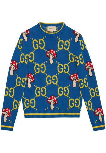 Gucci Double G crew-neck wool jumper - Blue