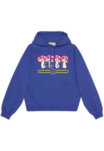 Gucci graphic-print cotton hoodie - Blue