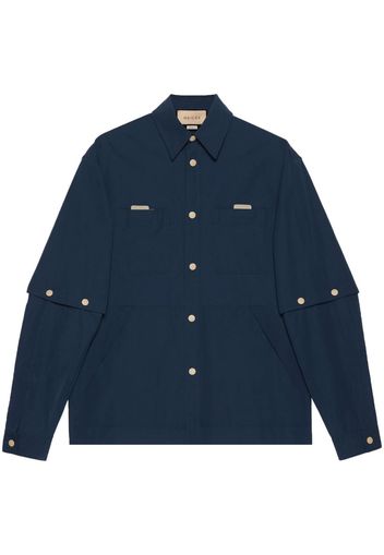 Gucci straight-point collar cotton shirt - Blue