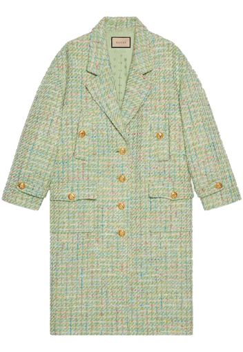 Gucci single-breasted tweed coat - Green