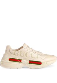 Gucci Rhyton fake logo leather sneakers - White