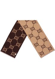 Gucci GG jacquard wool silk scarf - Brown