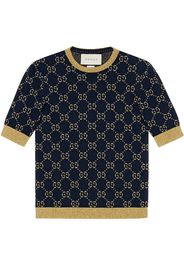 Gucci GG cotton lurex top - Blue