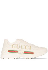 Gucci Rhyton Gucci logo leather sneakers - White