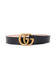 Balmain Kids logo-buckle leather belt - Black