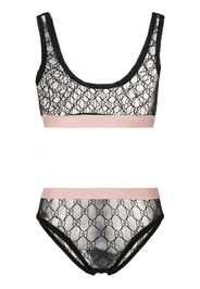 tulle jacquard bra set