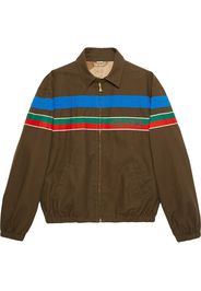 logo-stripe zip-up jacket