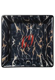 marble-print logo tray