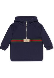 Gucci Kids Web stripe-detail hoodie - Blue