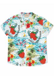 Gucci Kids strawberry print shirt - Blue