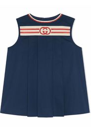 Gucci Kids GG-embroidered sleeveless dress - Blue