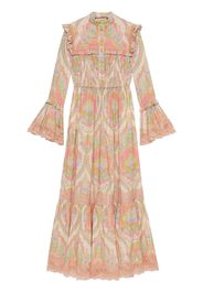 Gucci floral-print ruffle dress - Pink