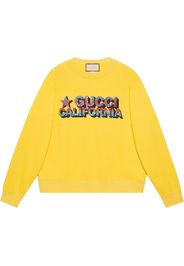 Gucci sequin-embellished logo jumper - Yellow