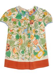 GUCCI KIDS pleat-detail graphic-print dress - Multicolour