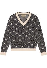 Gucci V-neck jacquard jumper - Grey