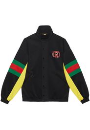 Gucci logo-patch Web-motif jacket - 1152 BLACK