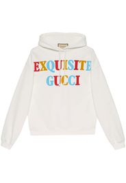 Gucci Exquisite Gucci-print hoodie - Neutrals