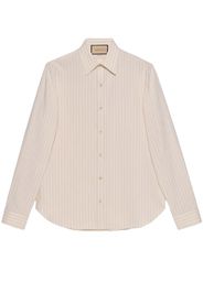 Gucci washed striped long-sleeve shirt - Neutrals