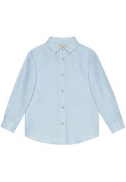 Gucci Kids Double G star cotton shirt - Blue