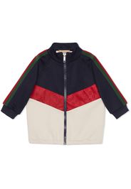 Gucci Kids scuba jersey zipped bomber jacket - Blue