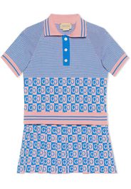 Gucci Kids knitted Interlocking G polo dress - Blue