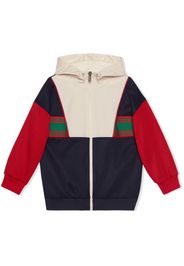 Gucci Kids logo-jacquard hooded jacket - Blue