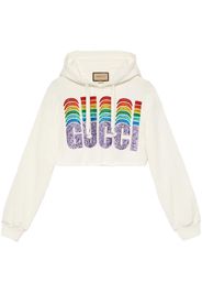 Gucci sequin-detail logo hoodie - White