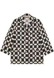 Gucci rhombus-tile silk shirt - White