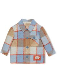 Gucci Kids check-pattern wool jacket - Brown
