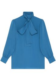 Gucci tie-neck silk blouse - Blue