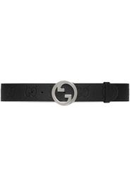 Gucci Blondie debossed leather belt - Black