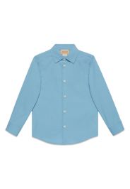 Gucci Kids Interlocking G cotton shirt - Blue