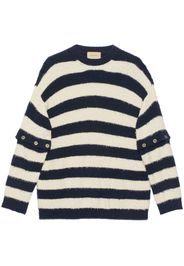 Gucci striped crew-neck brushed jumper - Neutrals