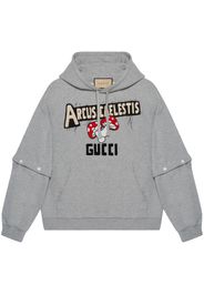 Gucci logo-patch jersey-fleece sweatshirt - Grey